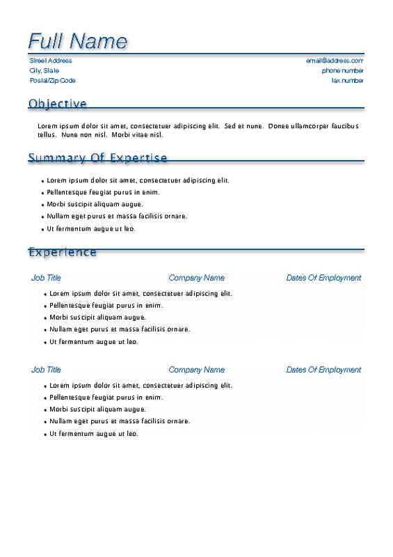 Blue Accent Resume with Cover Page Front