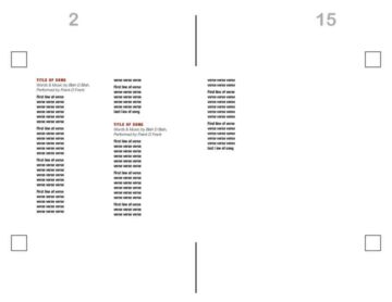 CD Case Booklet with Lyrics Songs