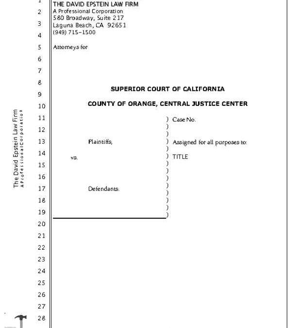 California Legal Transcript with 2 Cover Pages Cover Page