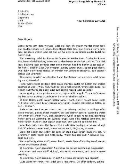 Classic Business Letter with Windowed Envelope Tab Page One