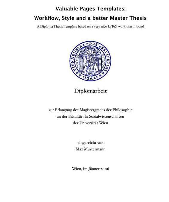 Collegiate Thesis Paper with Quotes (German) Cover Page