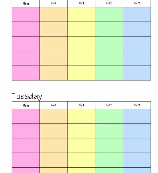 Color-Coded Weekly Family Planner