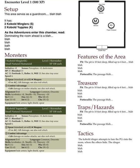 Dungeons and Dragons Encounter Worksheet