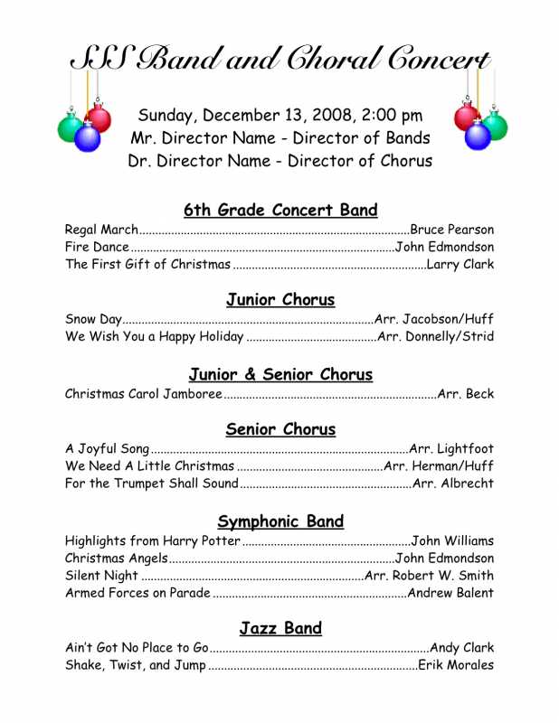 Full-Page Performing Arts Program Cover