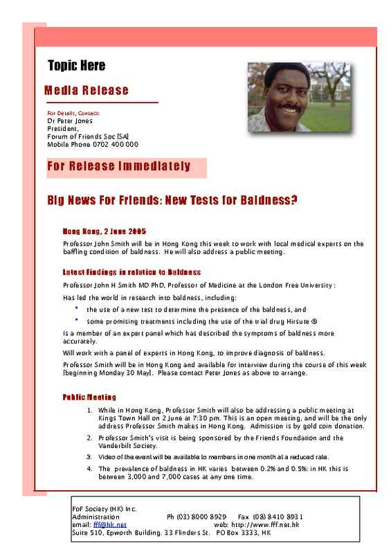 Immediate Press Release with Red Accents and Image