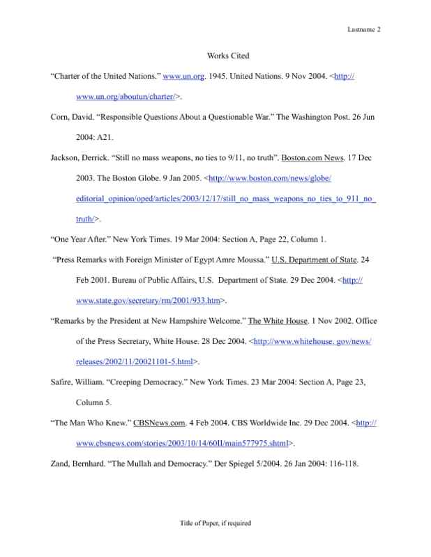 MLA Research Paper with Works Cited Works Cited