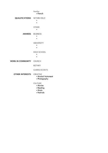 Modern 3-Column Resume Back