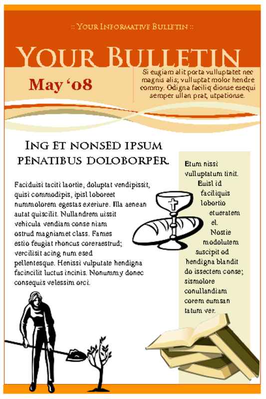 Orange Theme Church Bulletin Cover