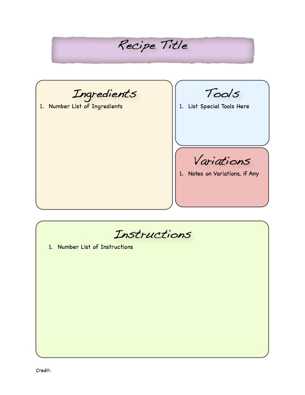 Pastel Full-Page Recipe Template