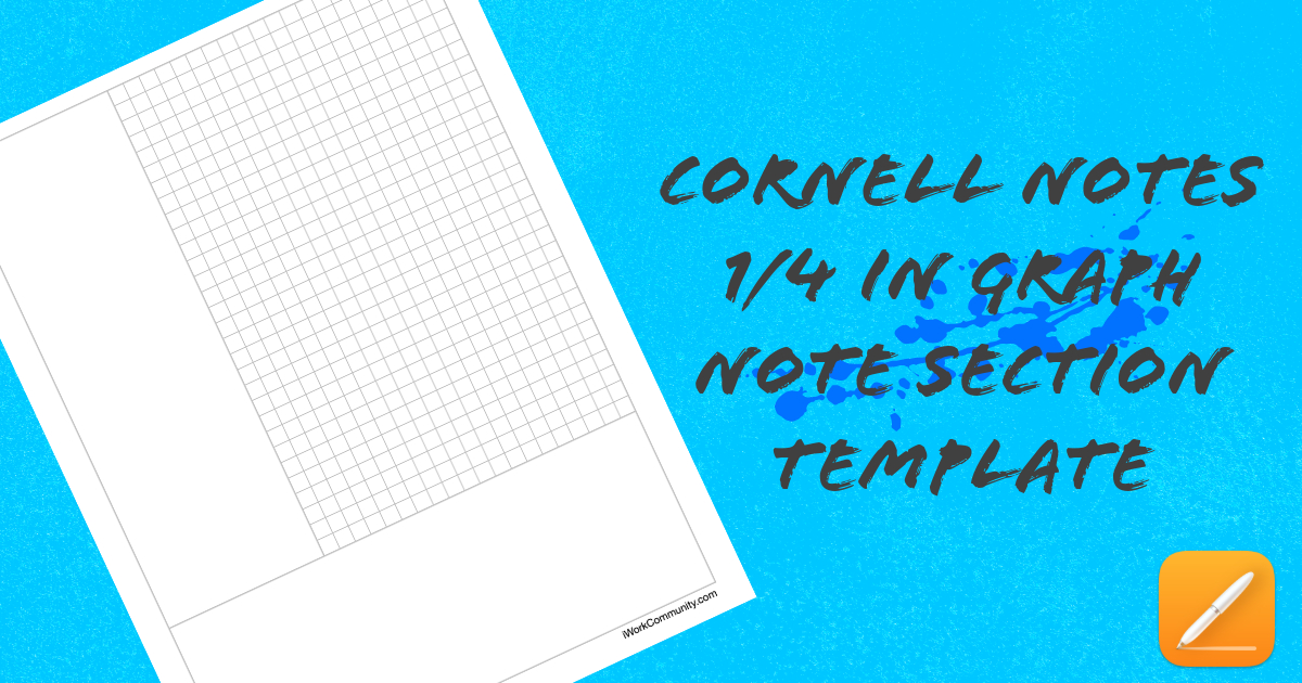 Cornell Notes with Quarter Inch Graph in Notes Section for Pages ...