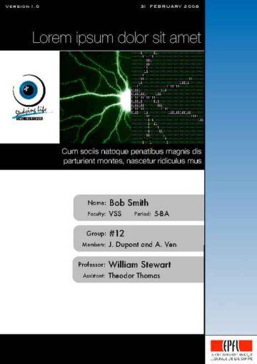 Scientific Lab Report Cover Page
