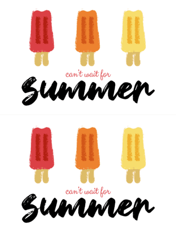 Summer Popsicle Postcard Template for Pages front 2 up