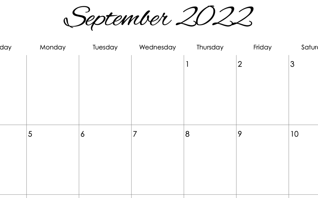 Calligraphy 2022-2023 Vertical Monthly Calendar Template for Numbers