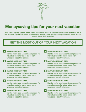 Tips Checklist Template