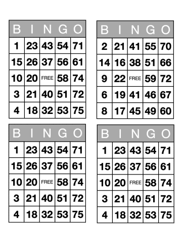 Bingo Card Template for Pages