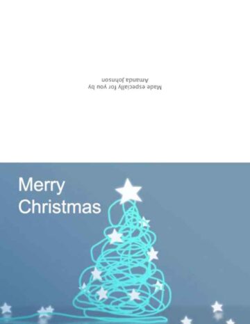 Set of 3 Folded Holiday Cards Blue