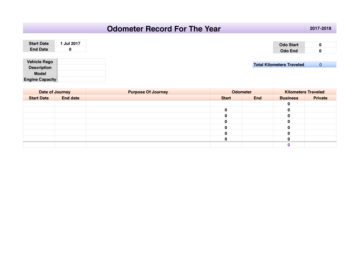 Small Business Accounting Workbook Odometer