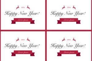 Happy New Year Cards in Red and White