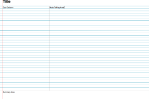 Lined Cornell Notes in Landscape