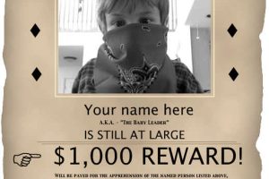 Old-Fashioned Wanted Poster with Photo