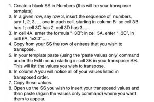 Transpose Rows to Columns in Numbers