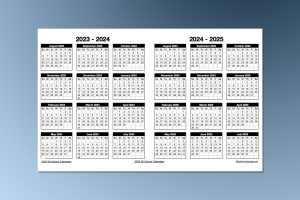 Landscape 2023-2025 Two Year School Calendar Template
