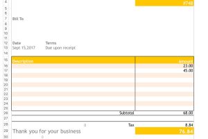 Simple Yellow Colourful Invoice