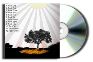 CD Jewel Case Track Sheet with Tree Background