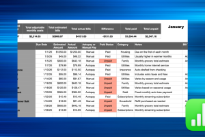 Monthly Bill Tracker for Apple Numbers
