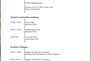 Simple Application Letter with Photo (German)