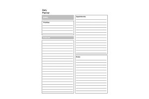 Undated Blank Daily Planner Template Portrait US Letter