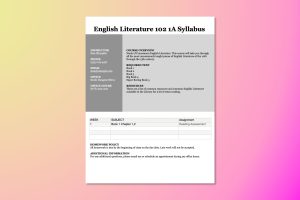English Literature Syllabus Template