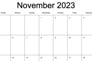 2023 Monthly Calendar Portrait US Letter Sunday Start