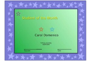 Student of the Month Certificate in Primary Colors