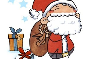 Walking Santa Christmas Card