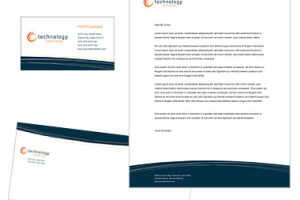 Navy Accent Business Card, Letterhead, and Envelope Set