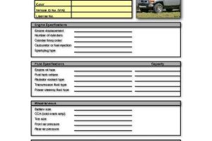 Detailed Vehicle Information Worksheet