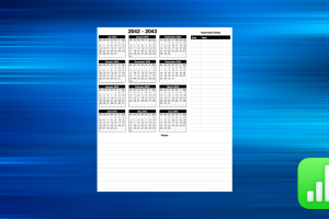 Academic Year At-a-Glance Calendar Numbers Template