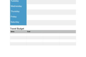 Simple Travel Itinerary with Budget
