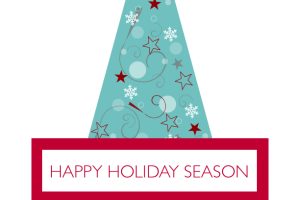 Blue Starry Christmas Tree Holiday Card