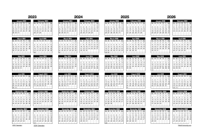 Landscape 2023-2026 Four Year Calendar