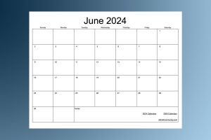 2024 Landscape Monthly Calendar Template
