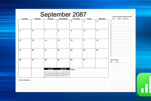 Monthly Academic Calendar for Numbers, Dynamic School Planner